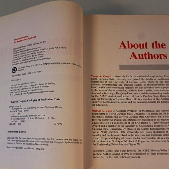 Thermodynamics An Engineering Approach 2nd Ed 1994 HC Yunus Cengel Michael Boles - Picture 6 of 10